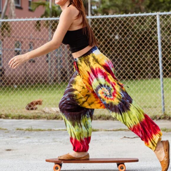 Buddha Pants Womens Hippie Limited Edition Reggae Rise up Savannah Tie Dye Red - Picture 8 of 10